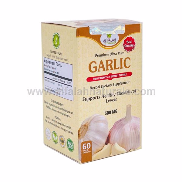 Picture of Garlic 4:1 Premium Extract Capsules - 500mg [60 Capsules] [Halal/Vegetarian]